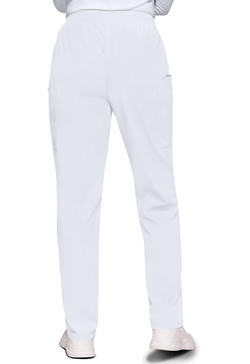 Cherokee Women's Size Workwear Elastic Waist Cargo Scrubs Pant, White, Small Tall - Image 4